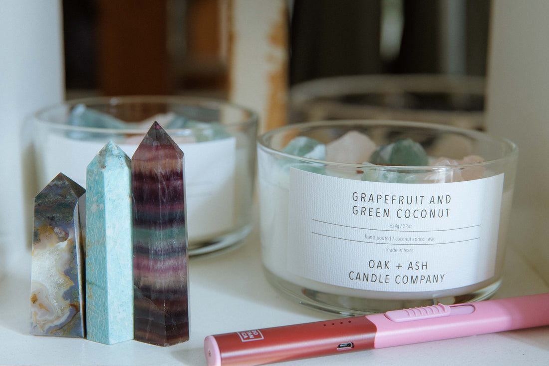 Oak + Ash candles in Glow Boutique