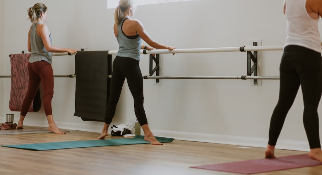 Girls in barre class at Glow